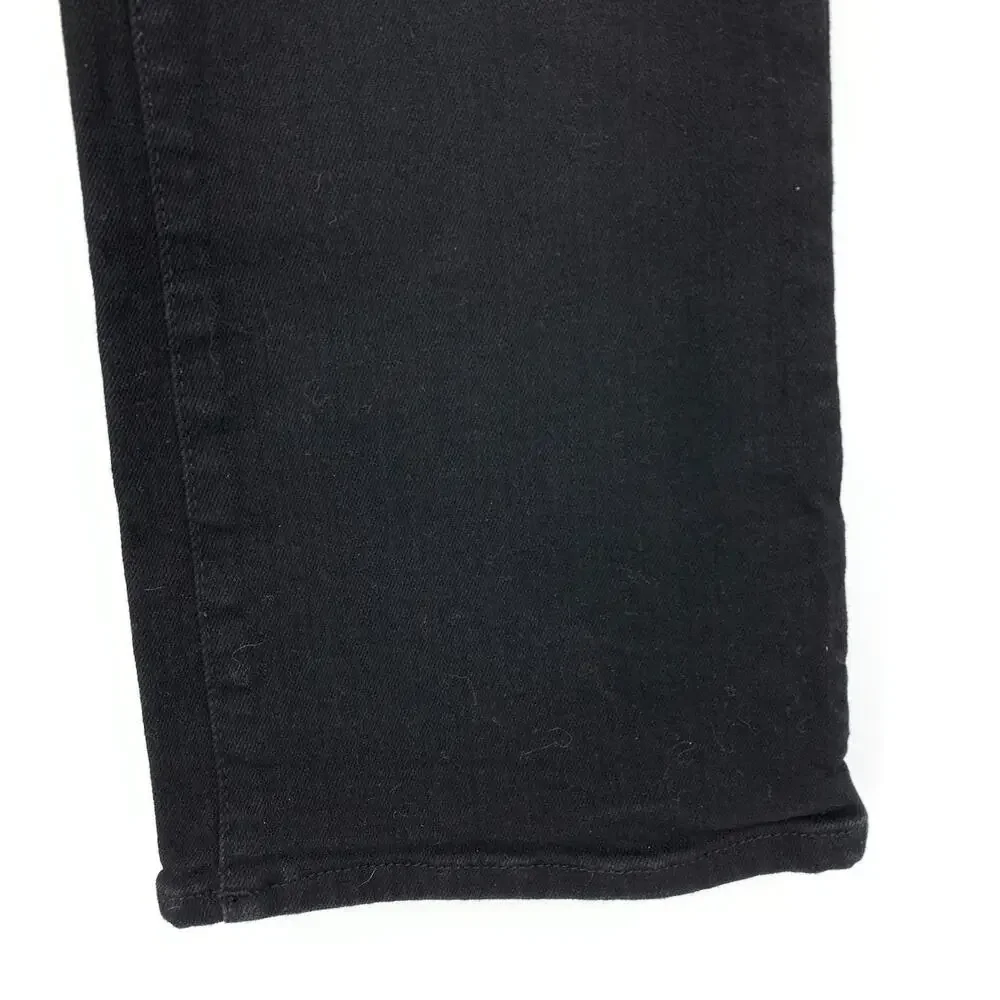 Zara Jeans Women's Size 8 Into The Classics Cropped Kick Boot Button Fly Black - Picture 4 of 7